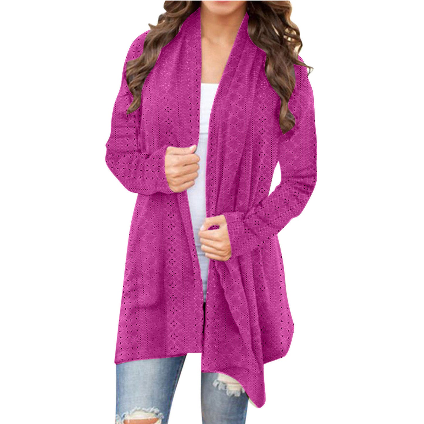 Irregular Long-sleeved Cardigan For Women, Casual And Versatile