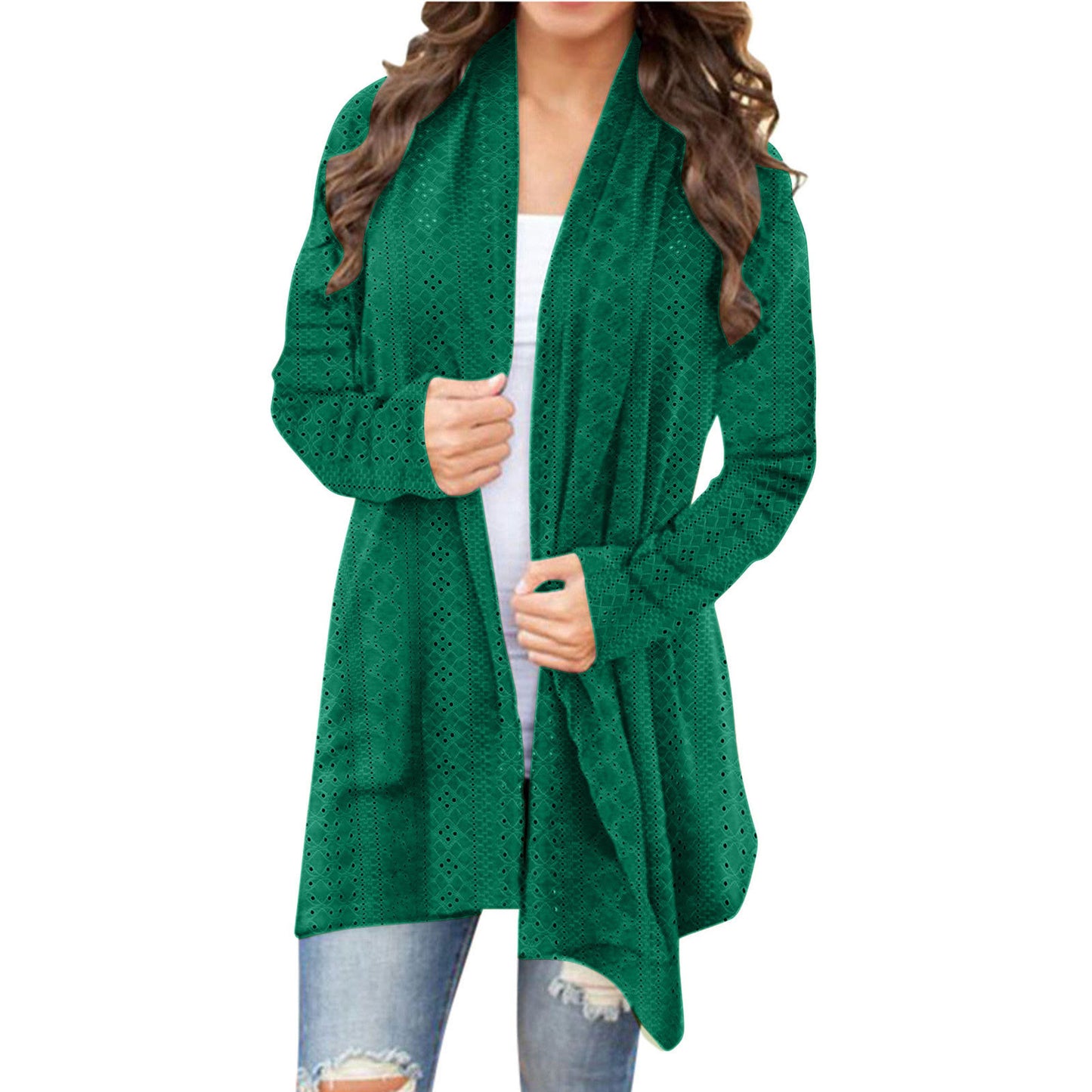 Irregular Long-sleeved Cardigan For Women, Casual And Versatile