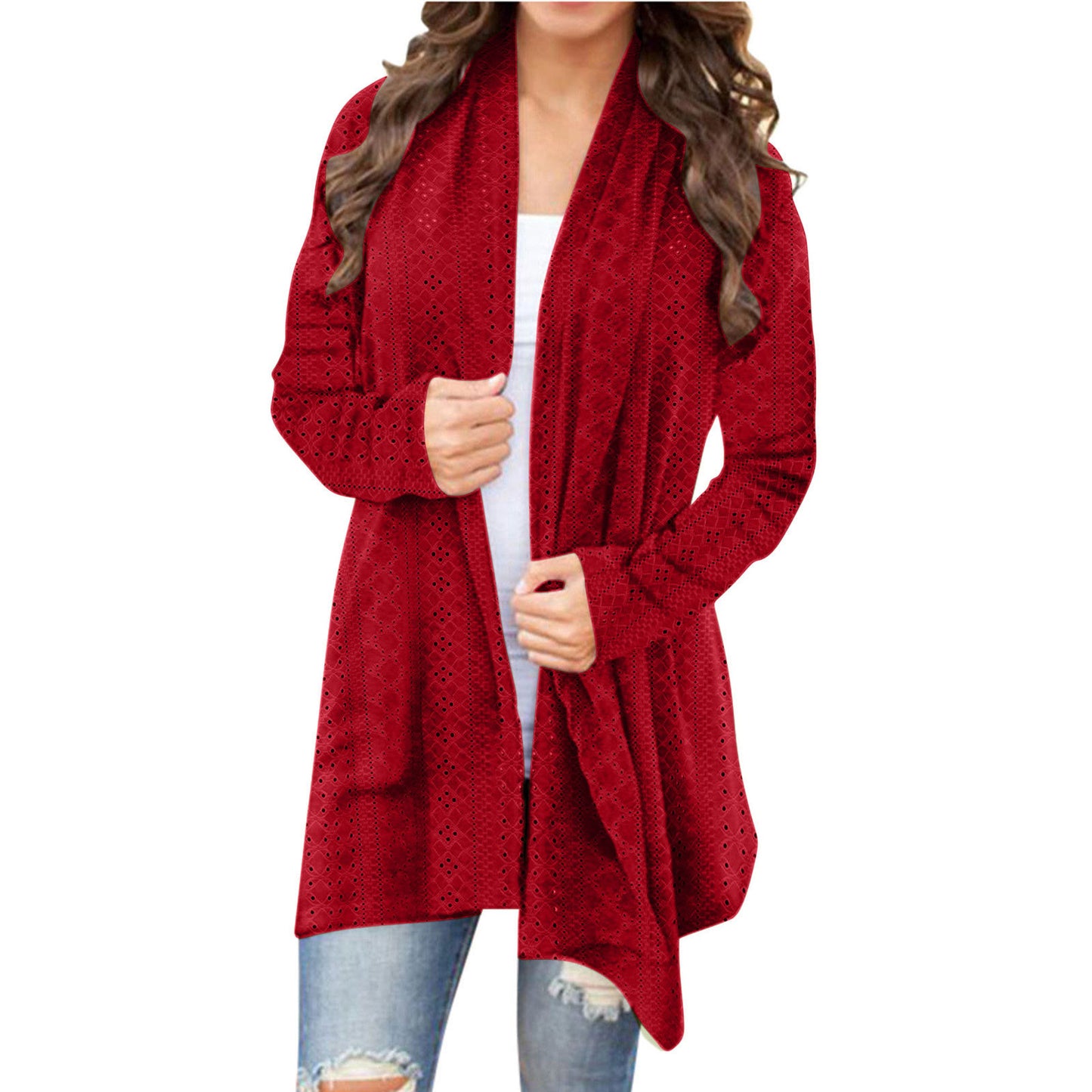 Irregular Long-sleeved Cardigan For Women, Casual And Versatile