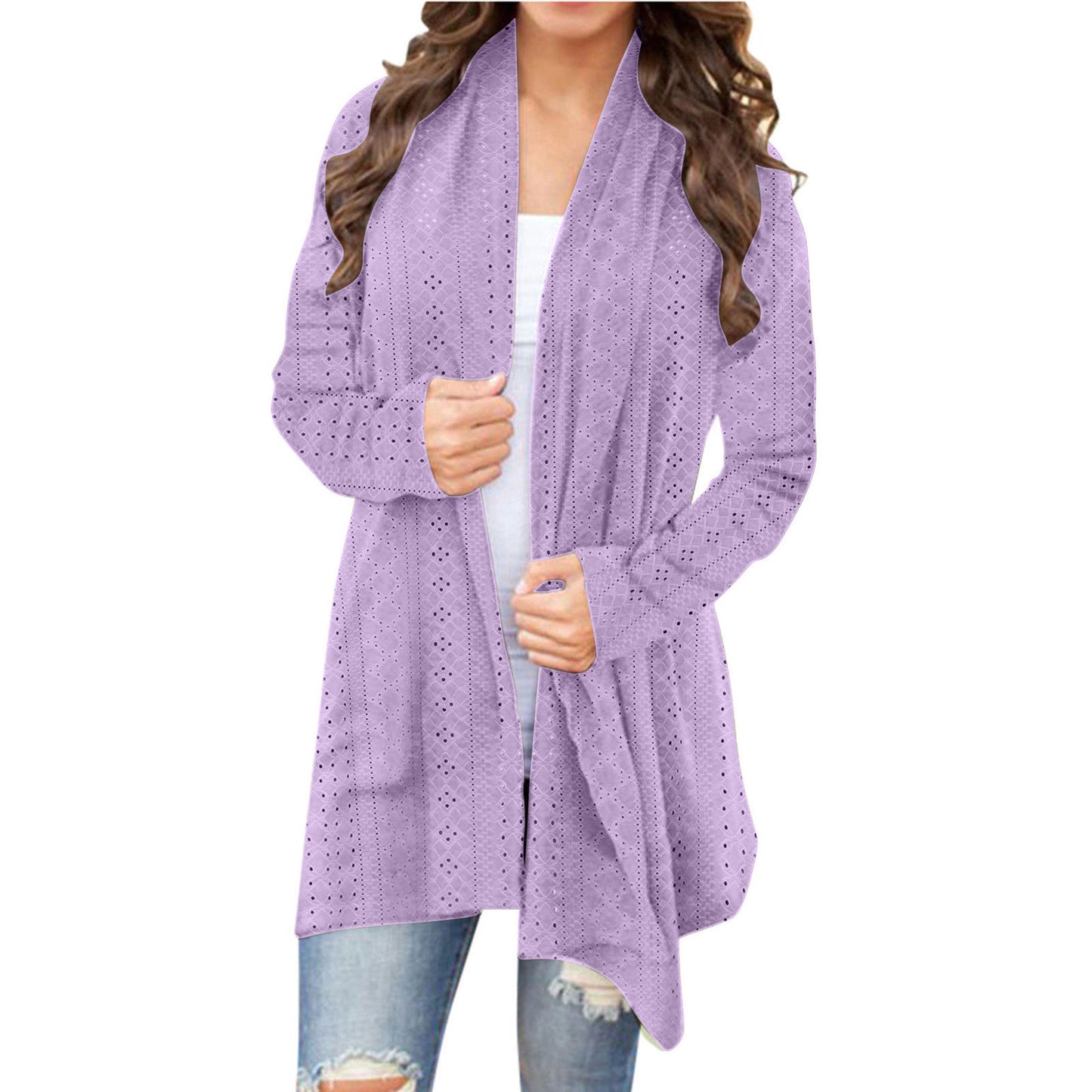 Irregular Long-sleeved Cardigan For Women, Casual And Versatile