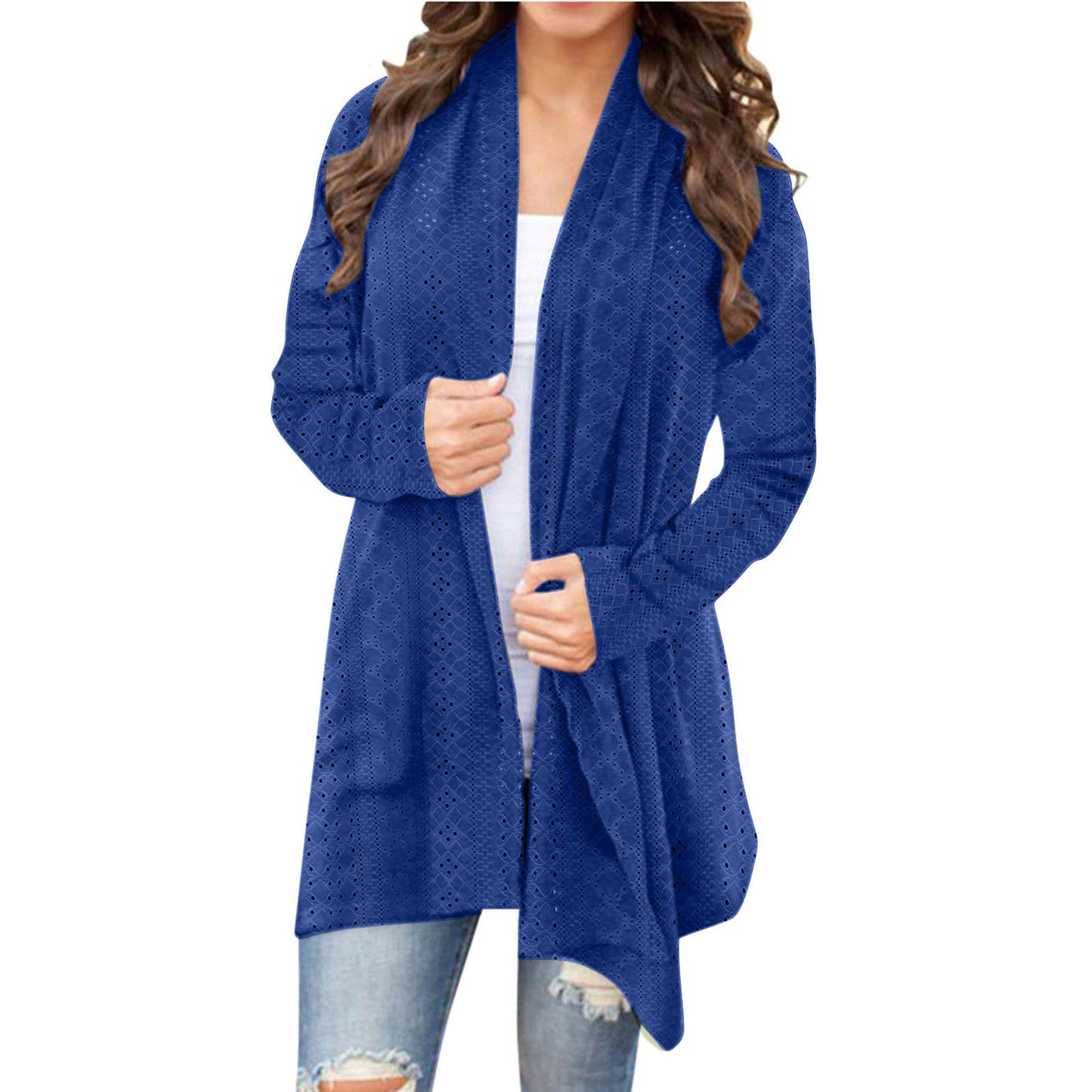 Irregular Long-sleeved Cardigan For Women, Casual And Versatile