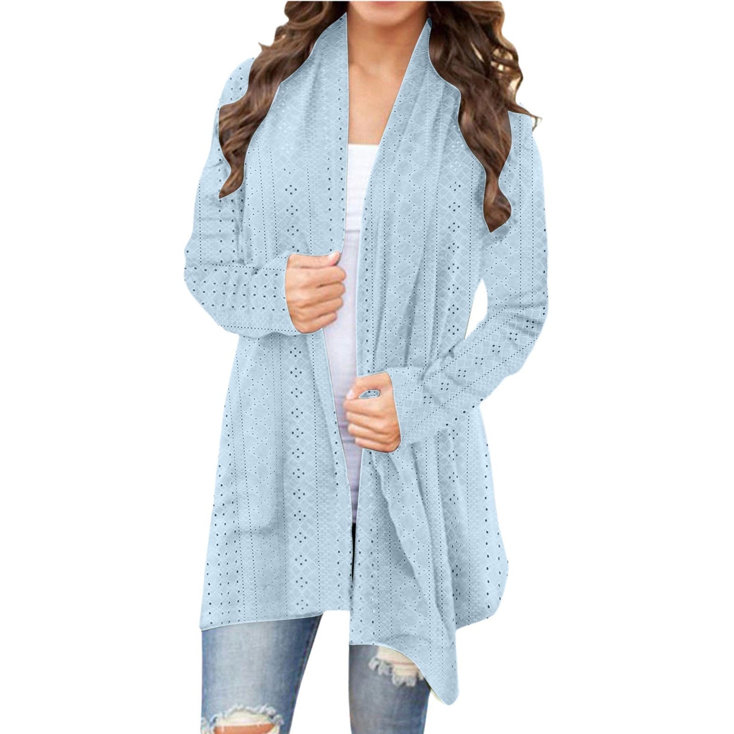 Irregular Long-sleeved Cardigan For Women, Casual And Versatile