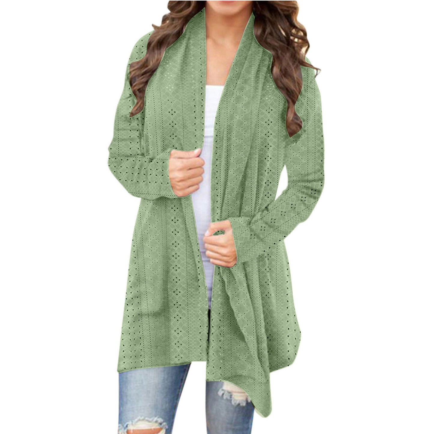 Irregular Long-sleeved Cardigan For Women, Casual And Versatile