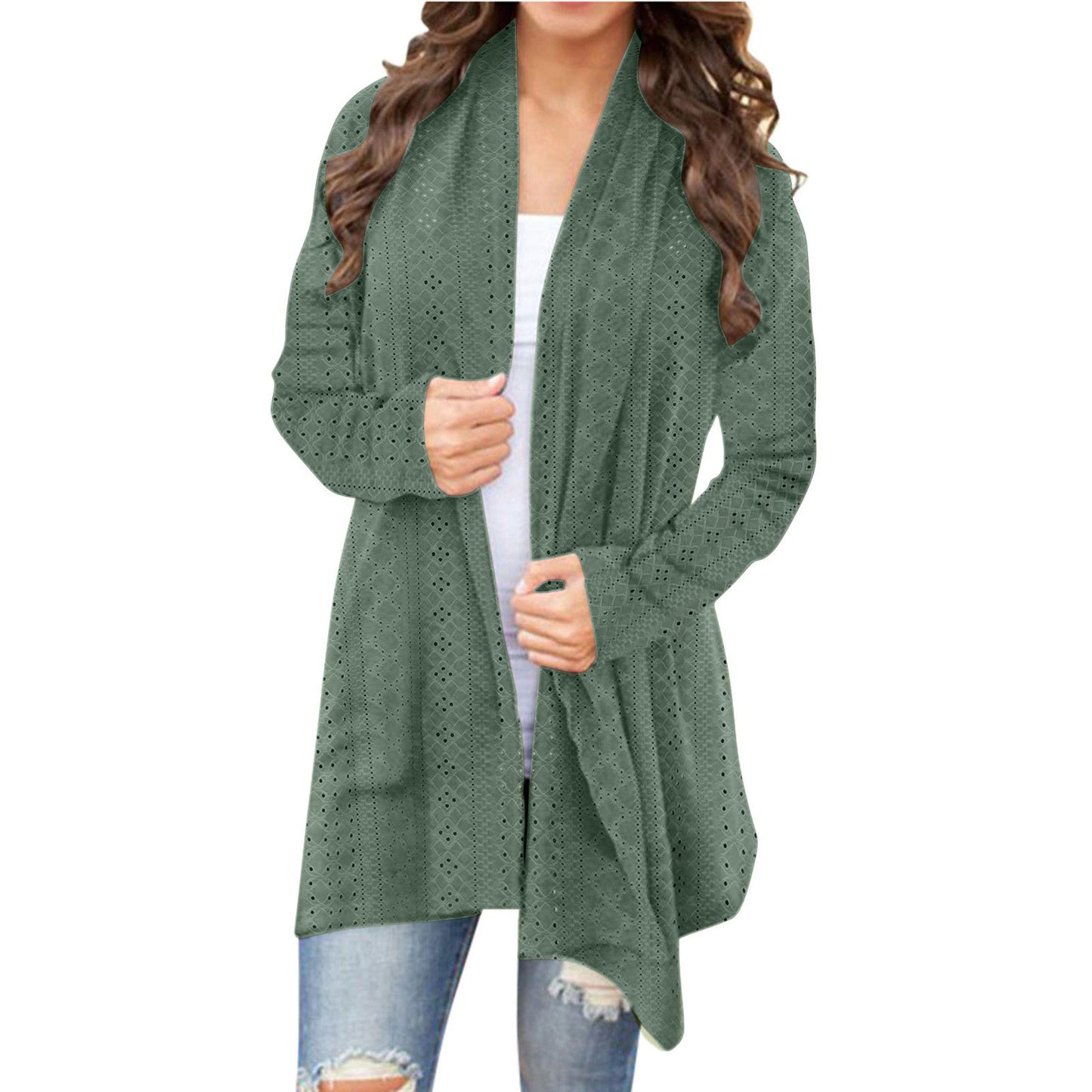 Irregular Long-sleeved Cardigan For Women, Casual And Versatile