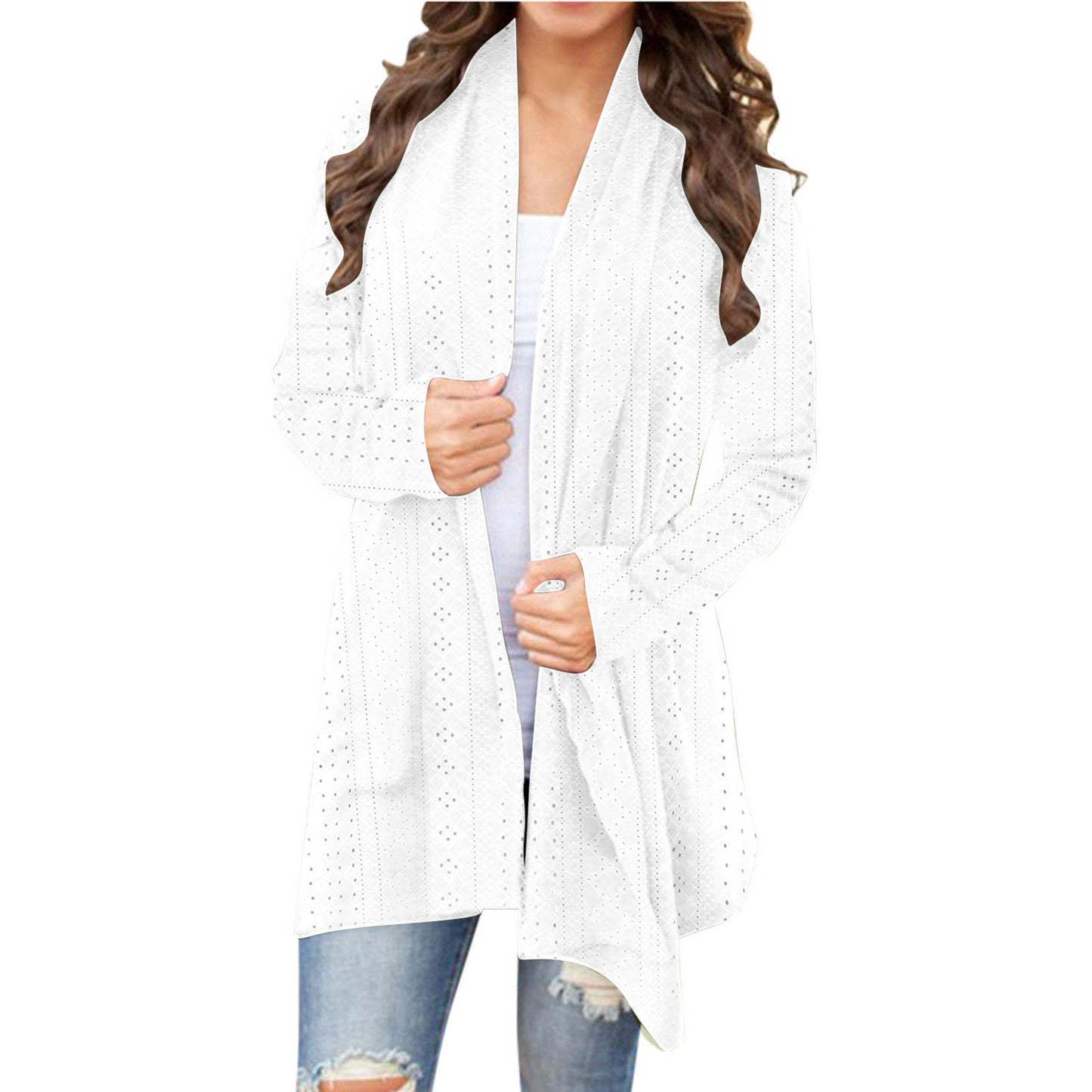 Irregular Long-sleeved Cardigan For Women, Casual And Versatile