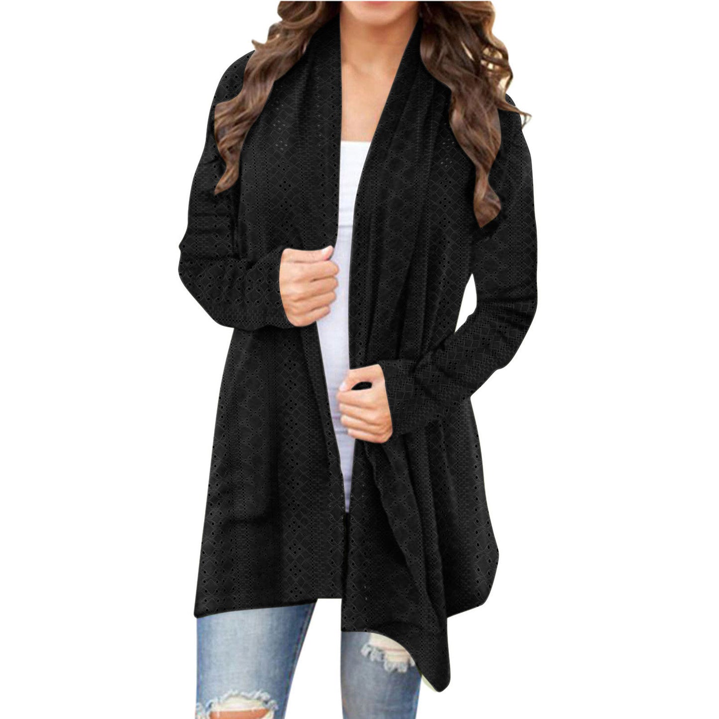 Irregular Long-sleeved Cardigan For Women, Casual And Versatile