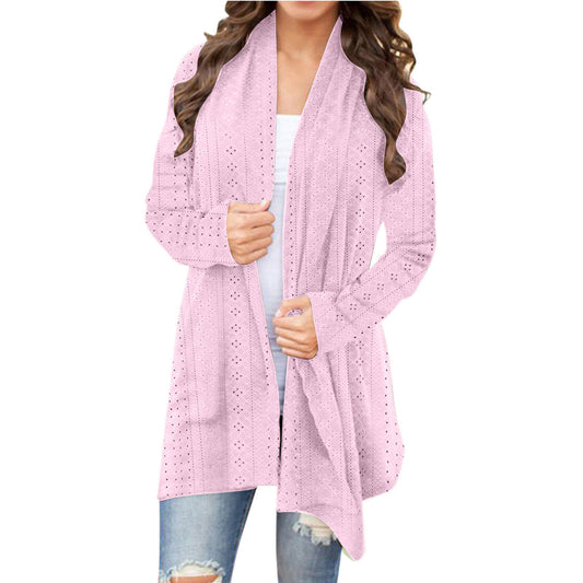 Irregular Long-sleeved Cardigan For Women, Casual And Versatile
